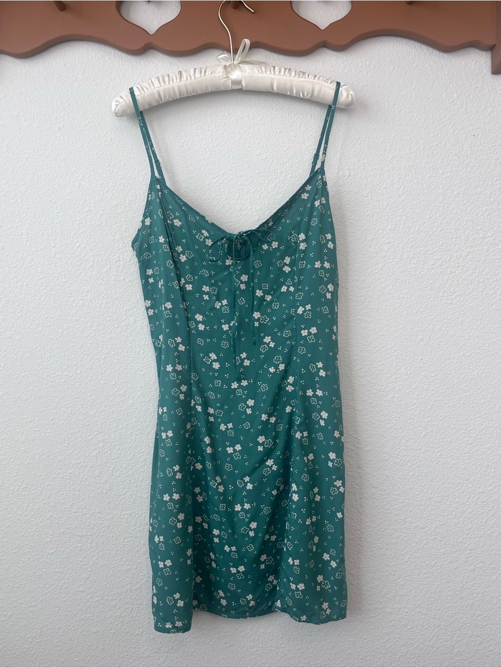 Billabong Teal Floral Slip Dress with Front Tie